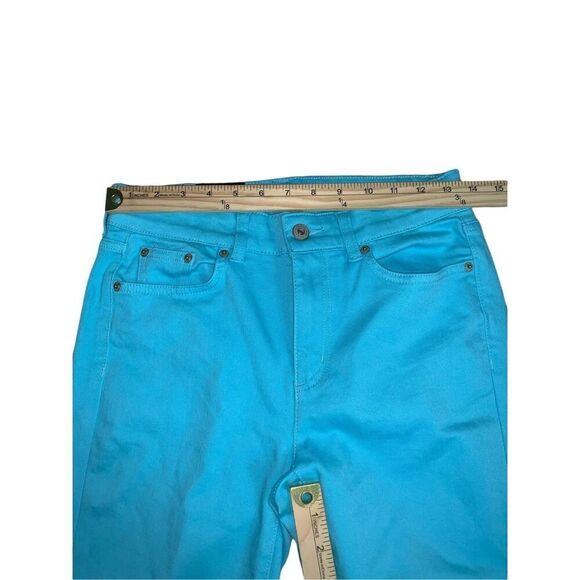 NEW WITH TAGS NWT Lauren Ralph Lauren Blue Super Stretch Premier Denim Skinny Cr - Picture 10 of 10